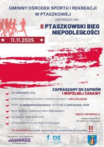Plakat - II PTASZKOWSKI BIEG NIEPODLEGŁOŚCI
