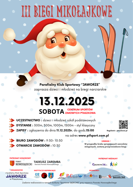 3 biegi mikołajkowe csz ptaszkowa