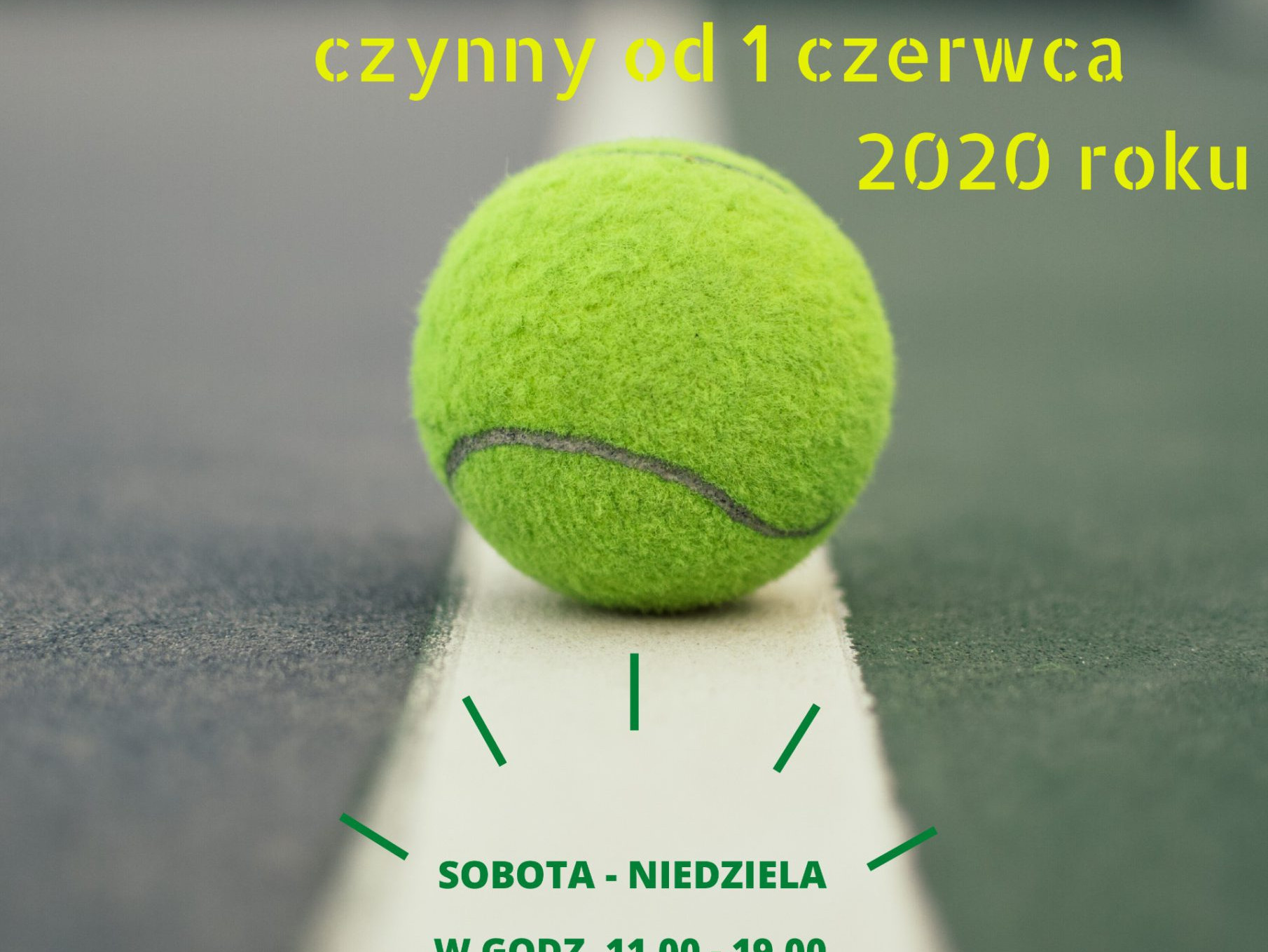 Od 1 czerwca 2020 roku rusza kort tenisowy w Białej Niżnej.