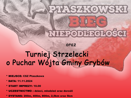 PLAKAT PTASZKOWSKI BIEG NIEPODLEGŁOŚCI A3 z logiem lok